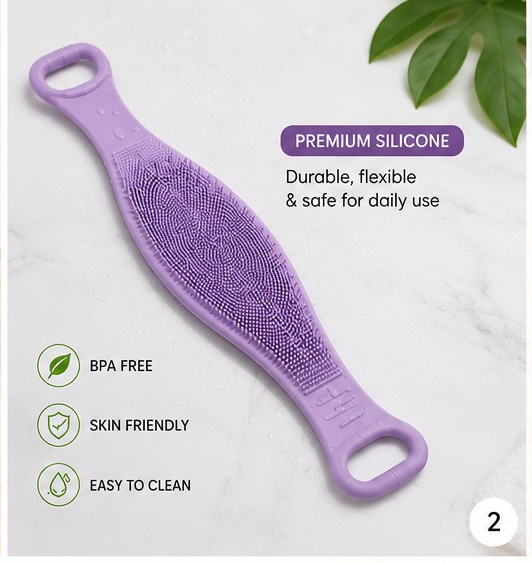 Larkspur: Silicone Bath Scrubber Double Side (Pack of 1).