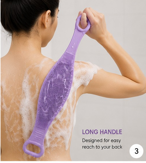 Larkspur: Silicone Bath Scrubber Double Side (Pack of 1).