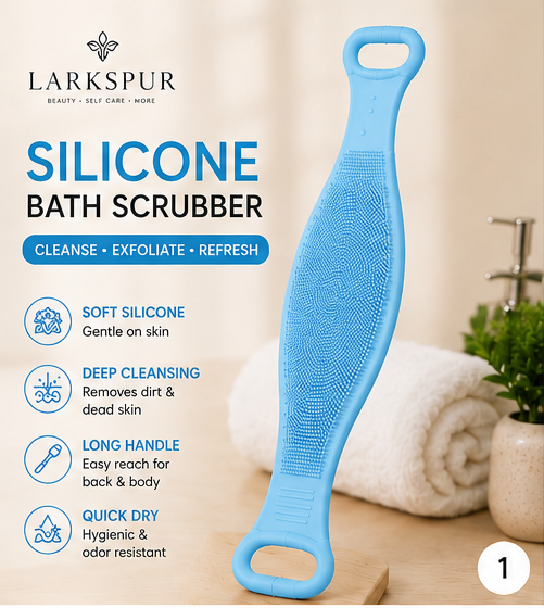 Larkspur: Silicone Bath Scrubber Double Side (Pack of 1)